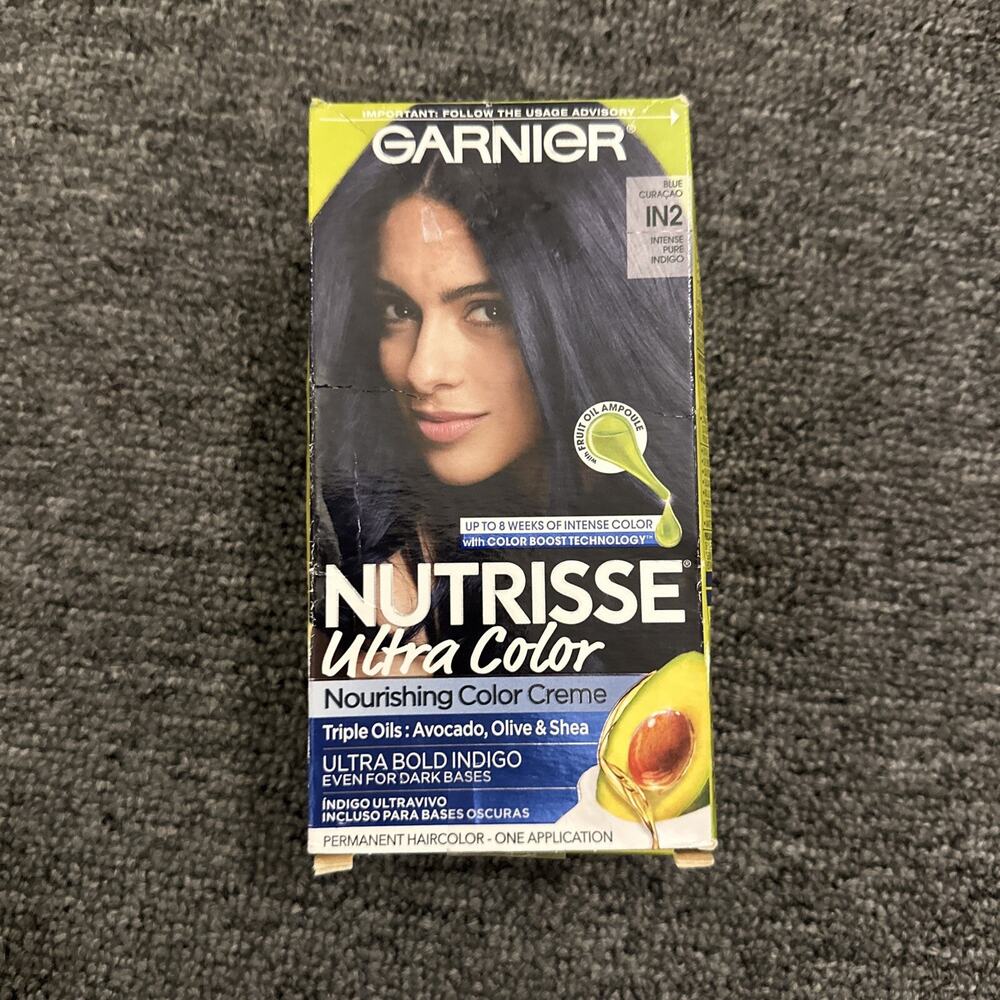 Garnier Nutrisse Ultra Nourishing Hair Color, Triple Oils, IN2 Blue Curacao